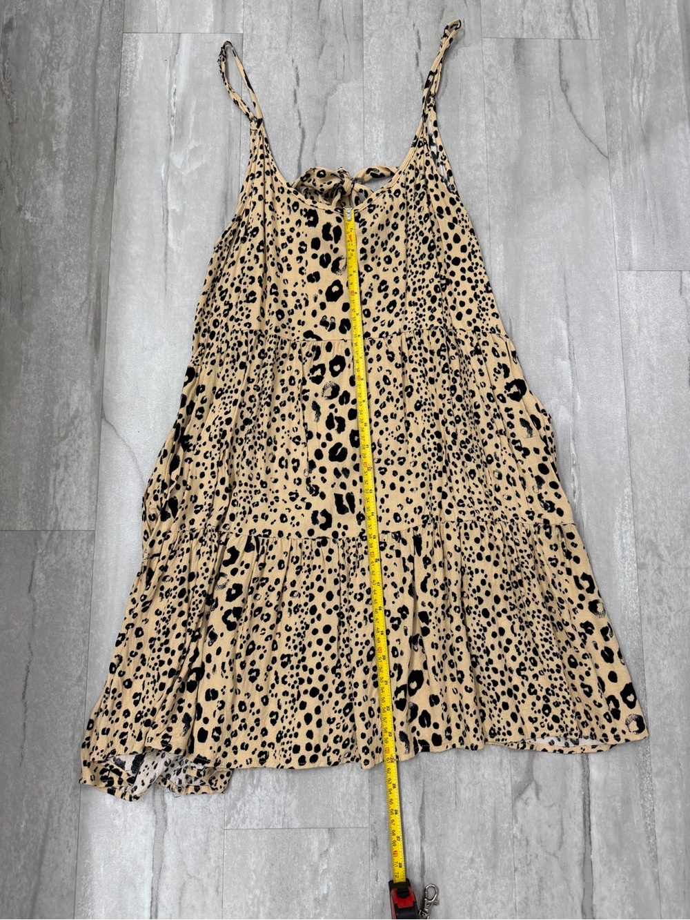 Leopard Print Spaghetti Strap Swing Dress - Picture 2 of 6